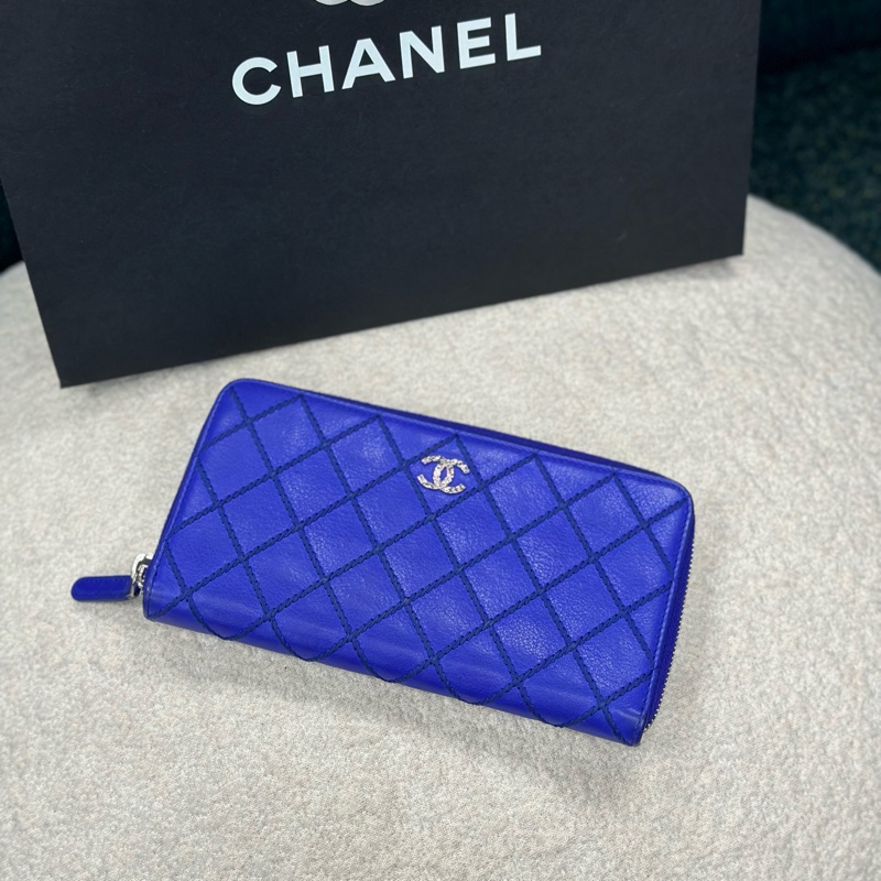 🔥稀有款釋出🔥 #Chanel✨98新美品✨ 拉鍊 #長夾 加鏈可當斜背 #woc-1