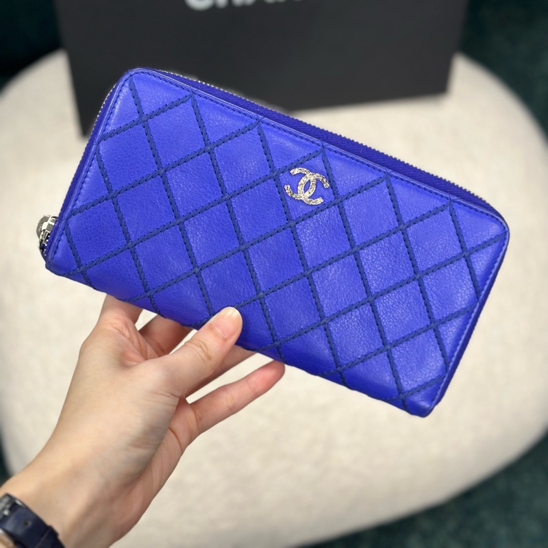 🔥稀有款釋出🔥 #Chanel✨98新美品✨ 拉鍊 #長夾 加鏈可當斜背 #woc-6