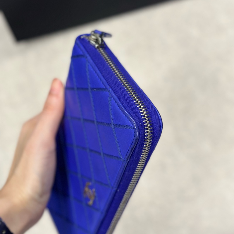 🔥稀有款釋出🔥 #Chanel✨98新美品✨ 拉鍊 #長夾 加鏈可當斜背 #woc-14