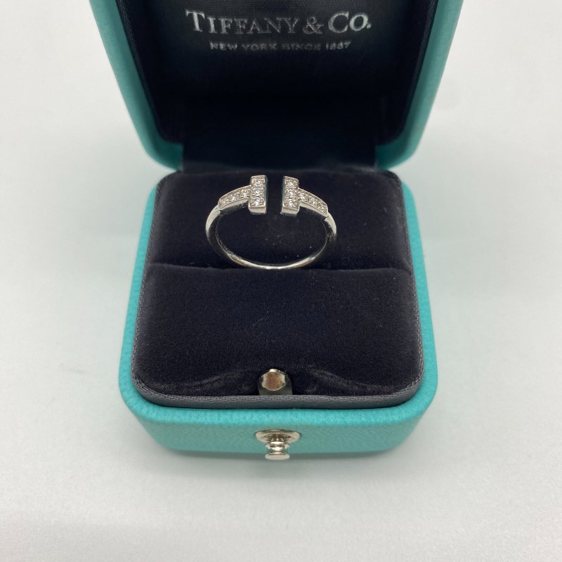 Tiffany&Co  18K白金 T-Wire 雙T 鑽石戒指-1