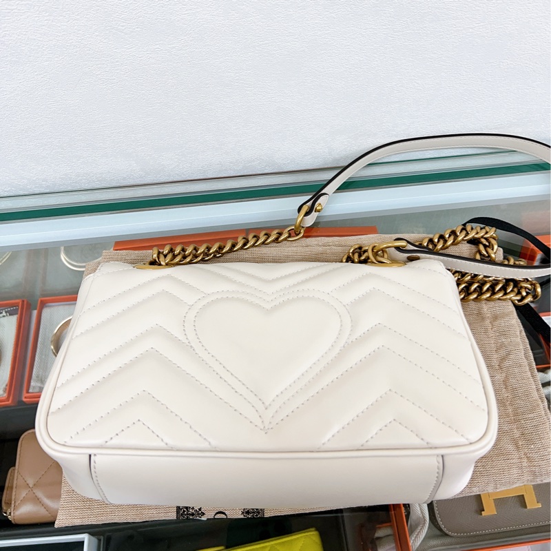 近新💖Gucci marmont flap bag mini 奶白色迷你馬夢包-3