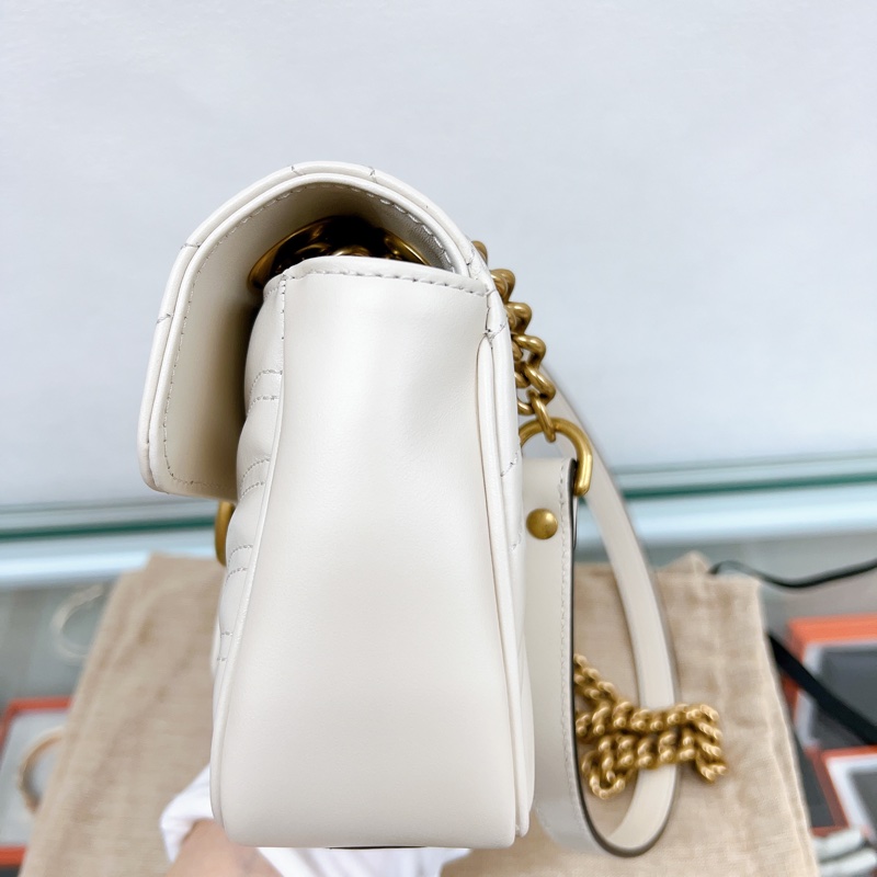 近新💖Gucci marmont flap bag mini 奶白色迷你馬夢包-5