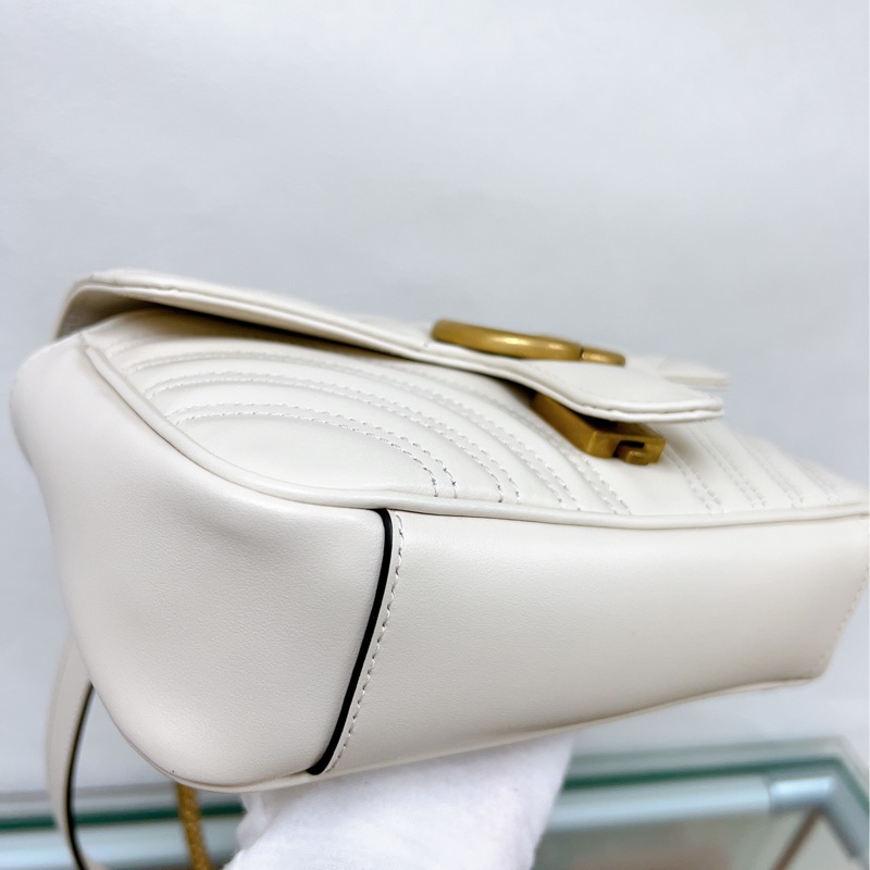 近新💖Gucci marmont flap bag mini 奶白色迷你馬夢包-8
