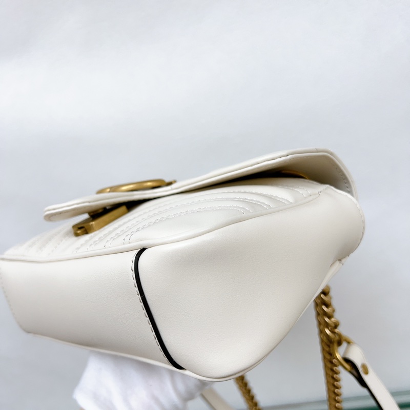 近新💖Gucci marmont flap bag mini 奶白色迷你馬夢包-9
