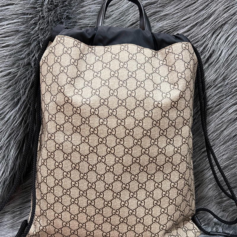 Gucci 473872 老花 貓咪 GG Logo 後背包 束口包 手提包 肩背包-1