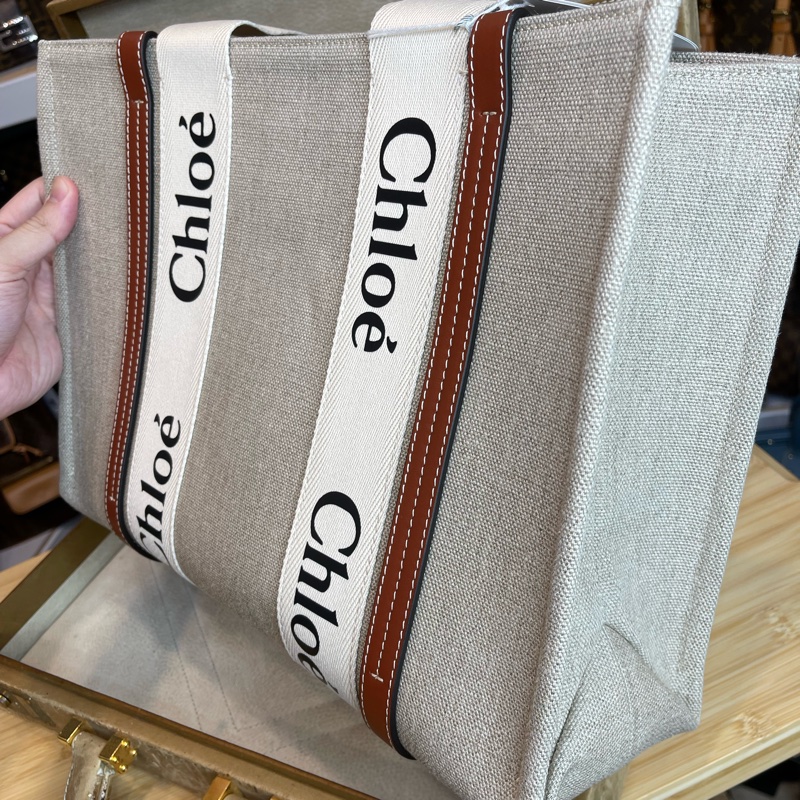 CHLOE woody Medium中款雙把Logo托特包🧸超夯新款-3
