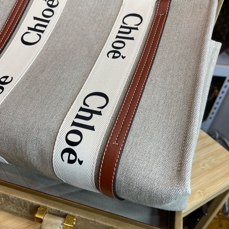 CHLOE woody Medium中款雙把Logo托特包🧸超夯新款-4