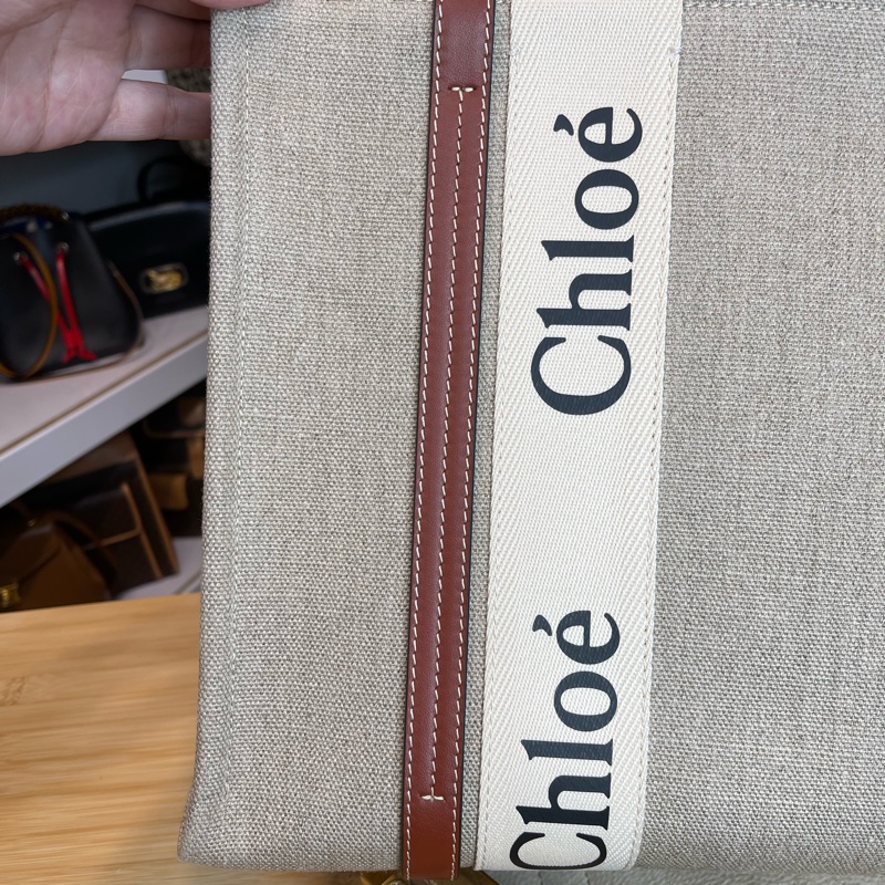CHLOE woody Medium中款雙把Logo托特包🧸超夯新款-14