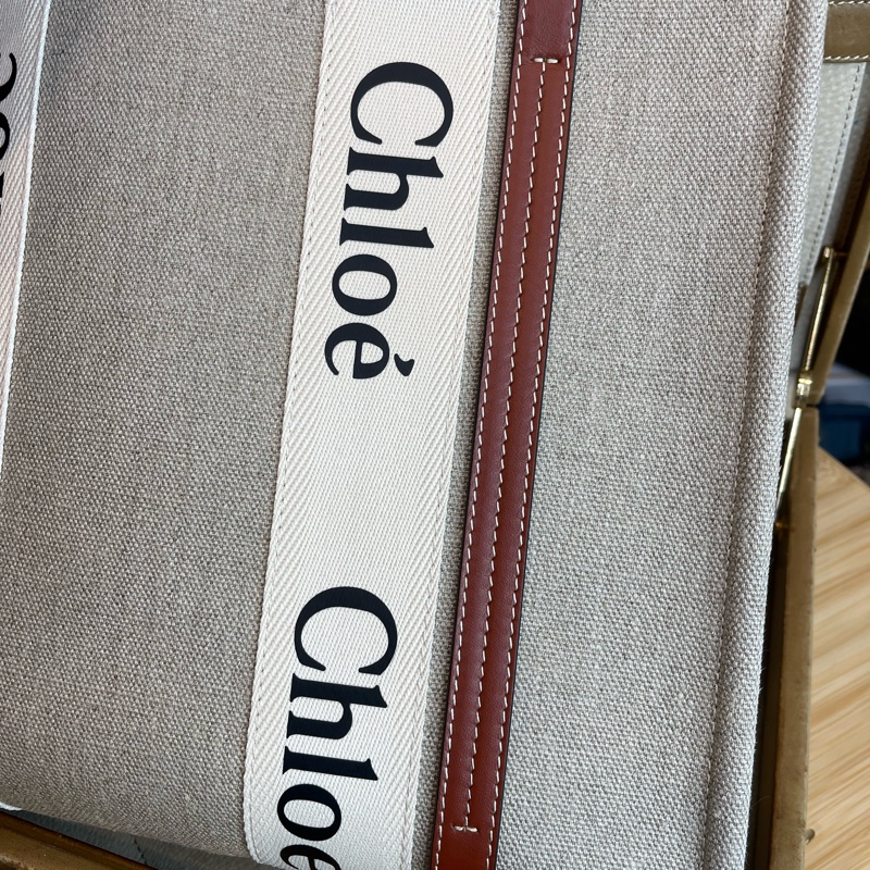 CHLOE woody Medium中款雙把Logo托特包🧸超夯新款-16