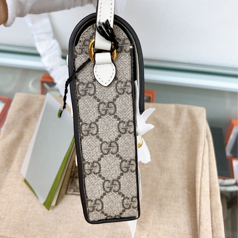 (❌已出) 全新未使用 Gucci horsebit 1955 白色馬鞍扣手機包 迷你包phone bag-5