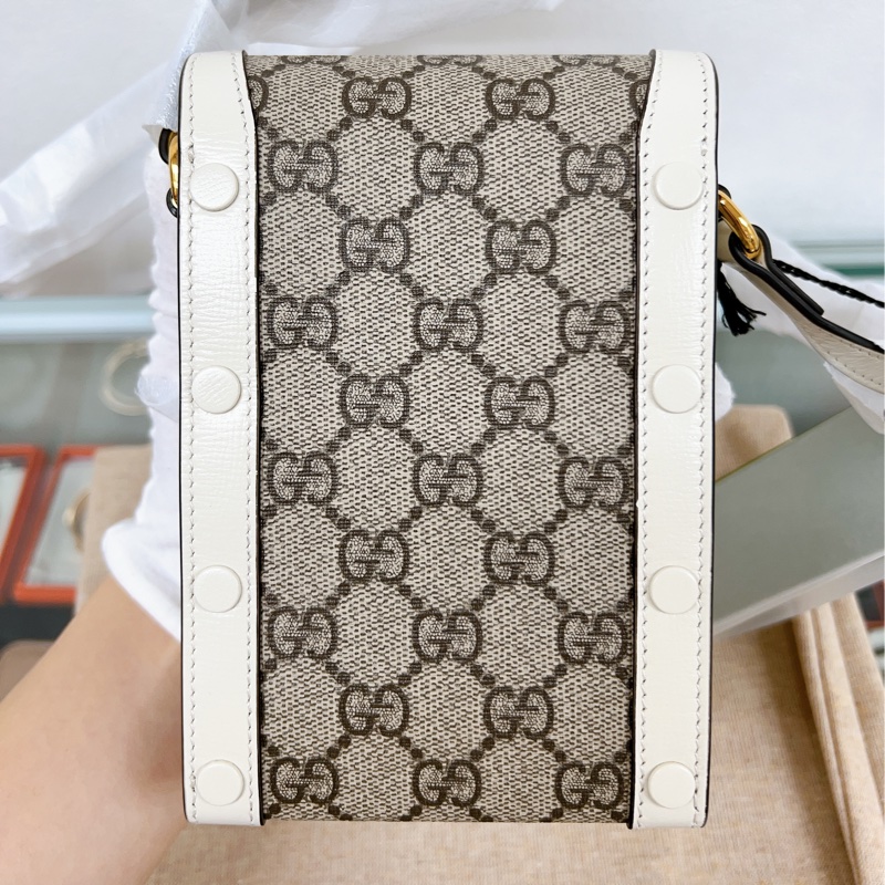 (❌已出) 全新未使用 Gucci horsebit 1955 白色馬鞍扣手機包 迷你包phone bag-11