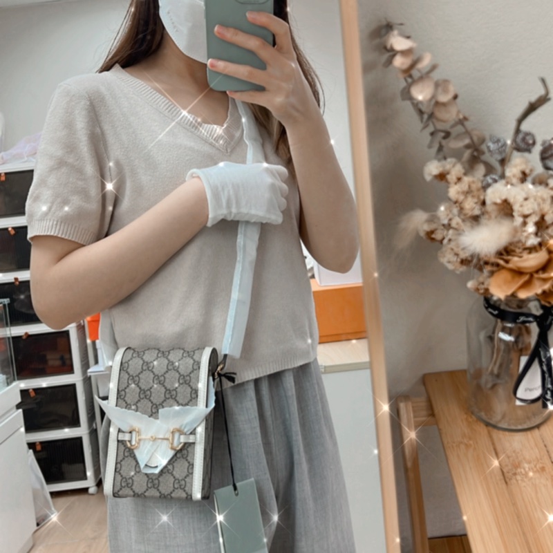 (❌已出) 全新未使用 Gucci horsebit 1955 白色馬鞍扣手機包 迷你包phone bag-14