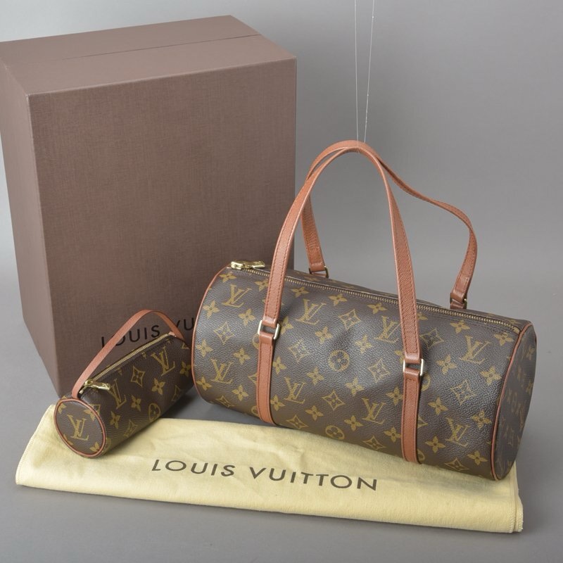 路易威登 Papillon 30 紅皮巴比龍Monogram M51385  PM 筒型-0