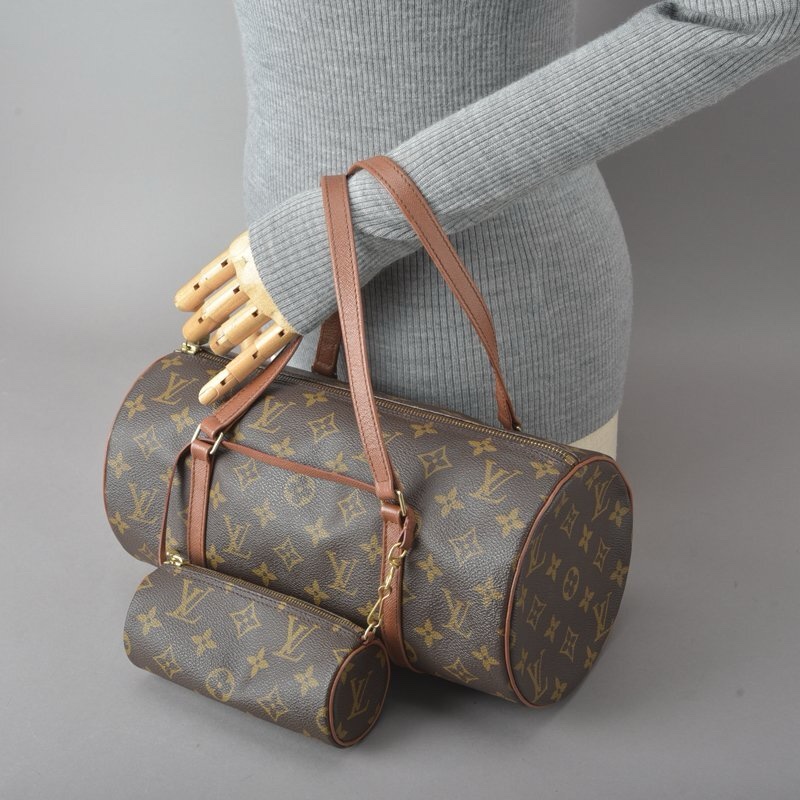 路易威登 Papillon 30 紅皮巴比龍Monogram M51385  PM 筒型-5