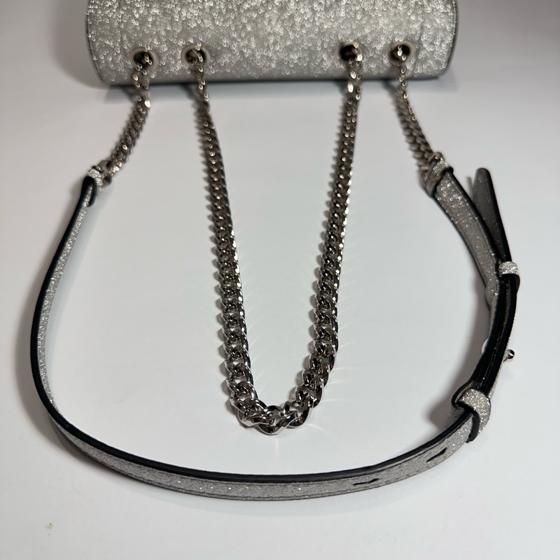 Vara 蝴蝶結亮片皮革肩背包-21