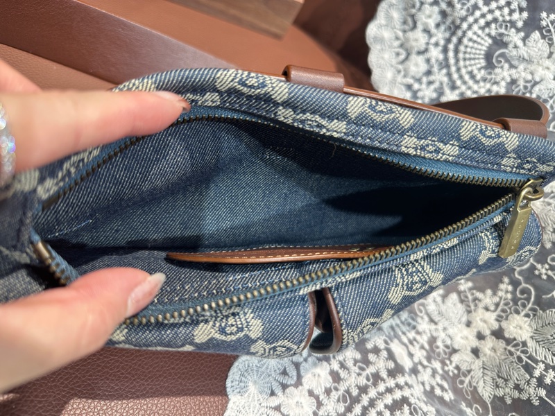 Vintage Celine Macadam Denim Waist Bag-4