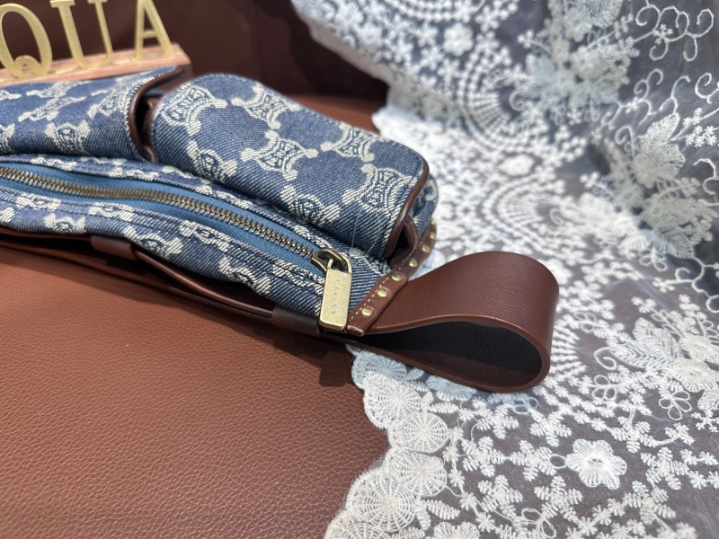 Vintage Celine Macadam Denim Waist Bag-7