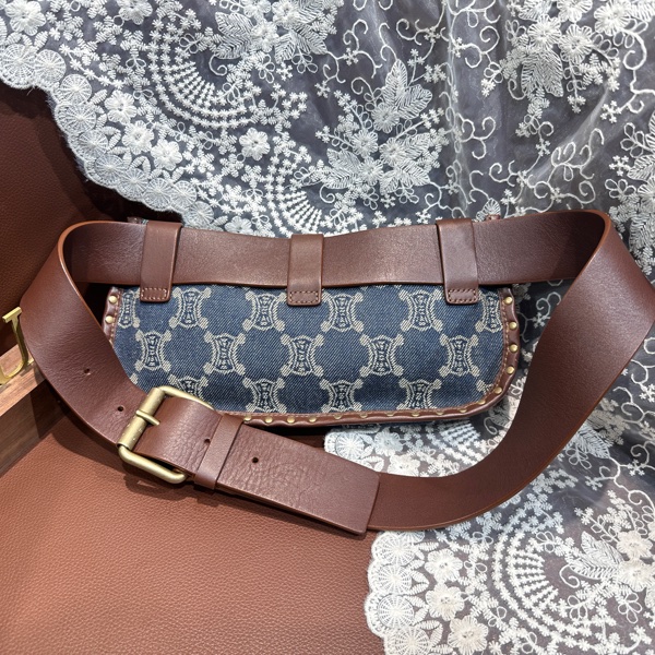 Vintage Celine Macadam Denim Waist Bag-8