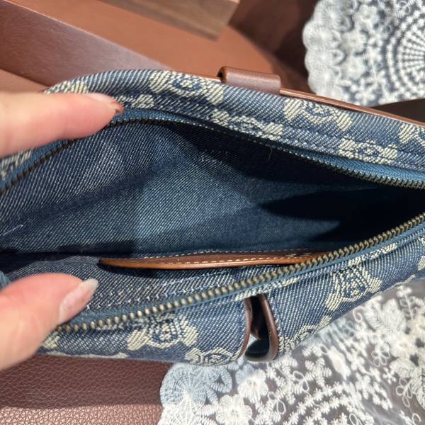 Vintage Celine Macadam Denim Waist Bag-9