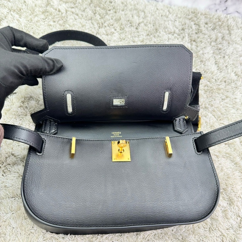 愛馬仕Hermes新款Jypsiere mini 吉普賽 黑色 金扣 evergrain皮 B刻  ⭕️近新品⭕️膠膜未撕⭕️男女都可輕鬆駕馭⭕️-24