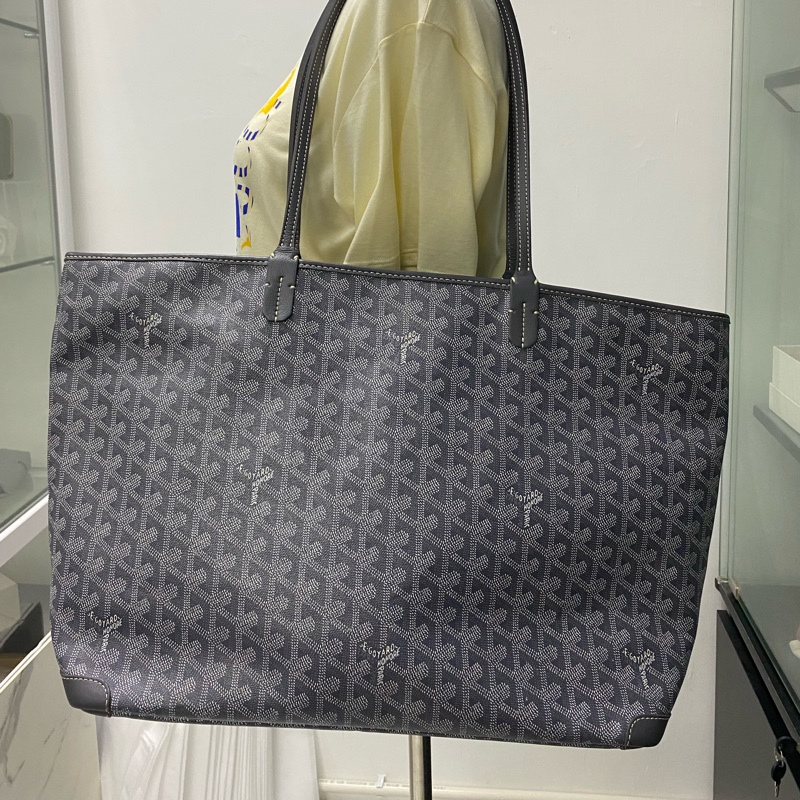 Goyard 戈雅 Artois 拉鏈單肩包 中號 灰色-2