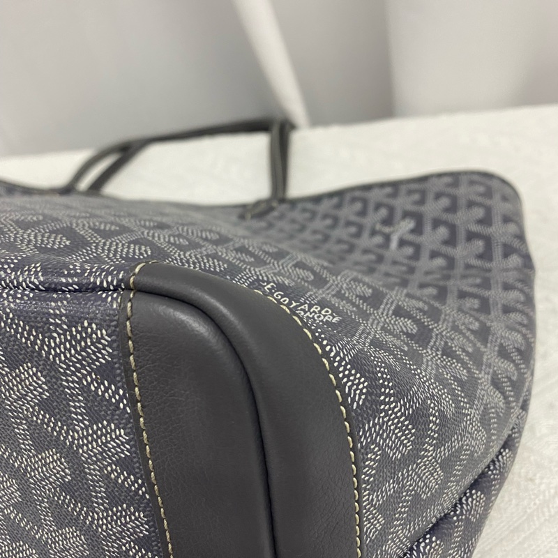 Goyard 戈雅 Artois 拉鏈單肩包 中號 灰色-13