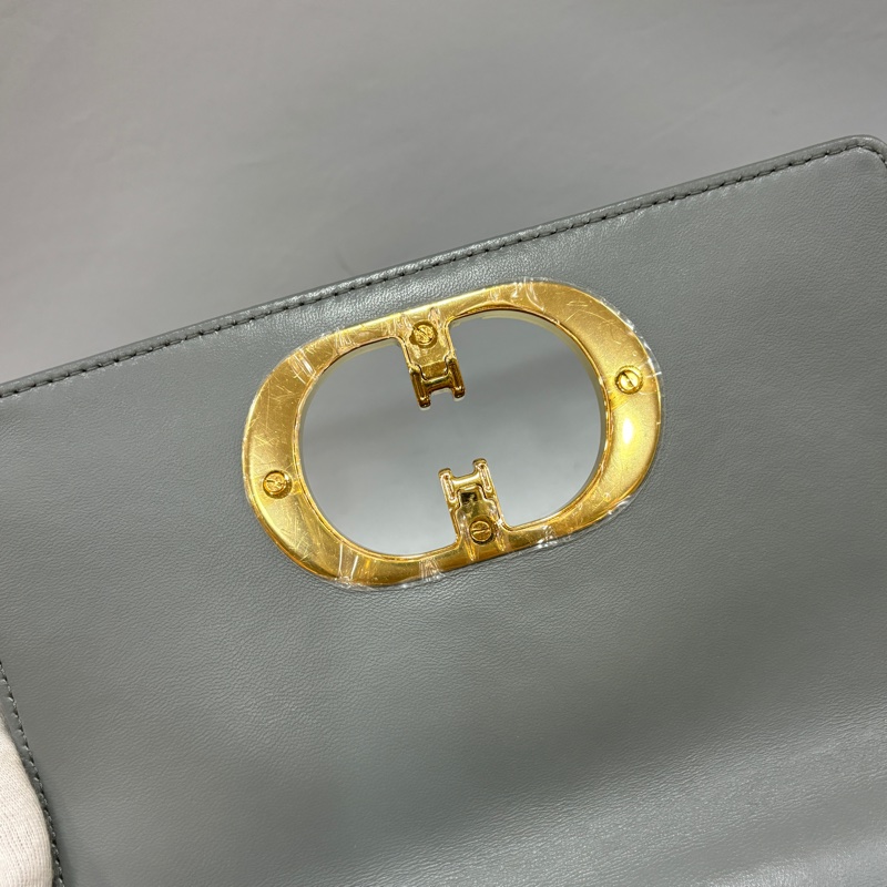 Dior 灰色小牛皮金鍊黛妃紋小號Caro肩背包 斜背包-16