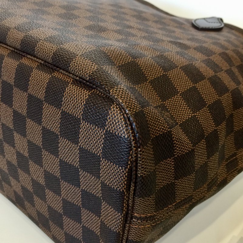 Louis Vuitton  咖啡棋盤格 NeverFull-MM 附小包 購物包 /托特包-6