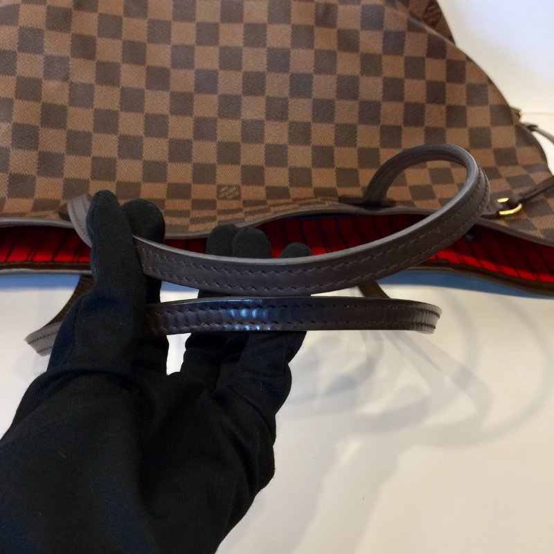 Louis Vuitton  咖啡棋盤格 NeverFull-MM 附小包 購物包 /托特包-10
