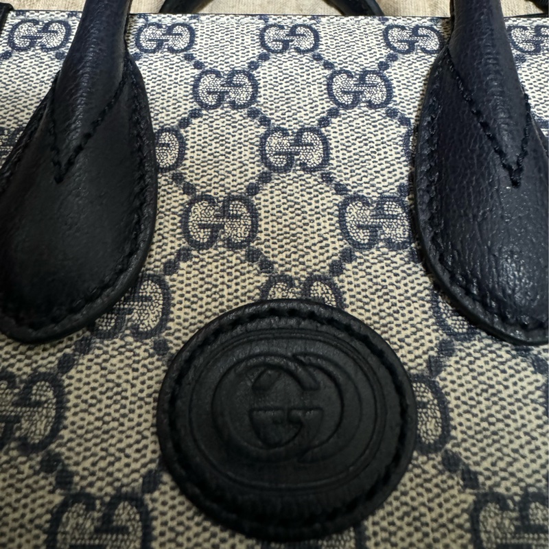 Gucci GG Supreme Mini tote琴譜包黑藍色-4