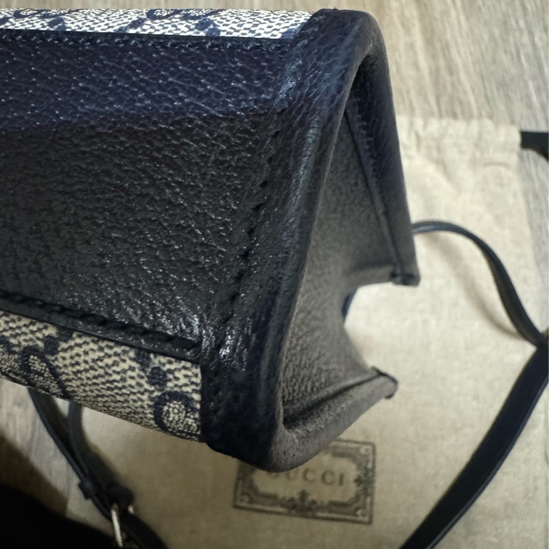 Gucci GG Supreme Mini tote琴譜包黑藍色-12