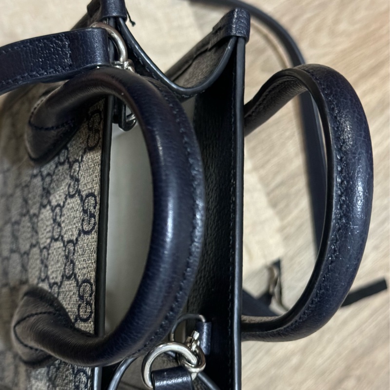 Gucci GG Supreme Mini tote琴譜包黑藍色-25
