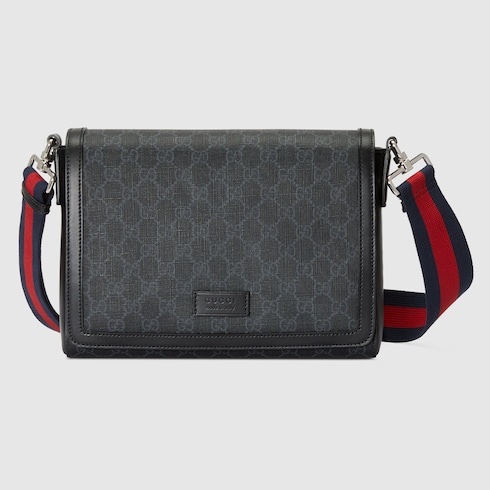 Gucci 黑色 老花 男用 肩背包 郵差包 側背包 斜背袋 771167 K5RLN 1095-0