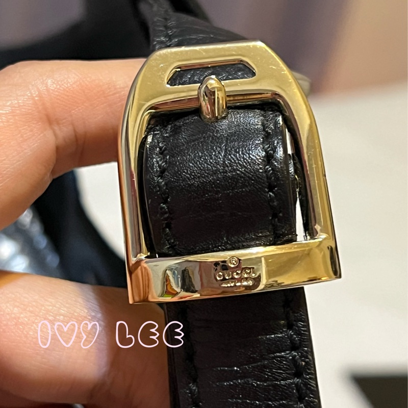 GUCCI 雪莉馬銜扣（已售出）GG 帆布皮革單肩包 腋下包 經典黑色 137388 二手精品-4