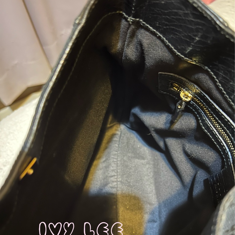 GUCCI 雪莉馬銜扣（已售出）GG 帆布皮革單肩包 腋下包 經典黑色 137388 二手精品-7