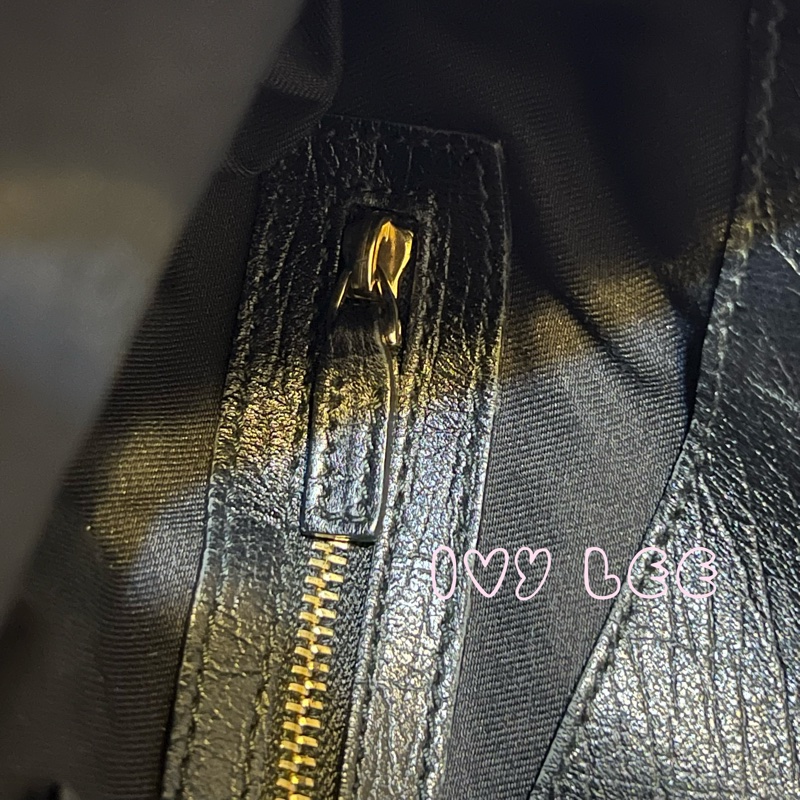 GUCCI 雪莉馬銜扣（已售出）GG 帆布皮革單肩包 腋下包 經典黑色 137388 二手精品-9