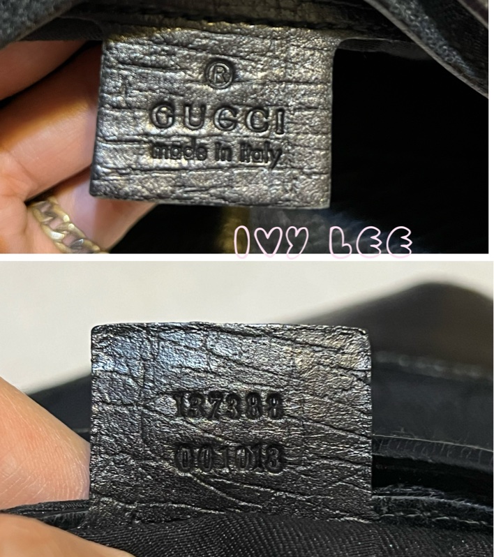 GUCCI 雪莉馬銜扣（已售出）GG 帆布皮革單肩包 腋下包 經典黑色 137388 二手精品-16