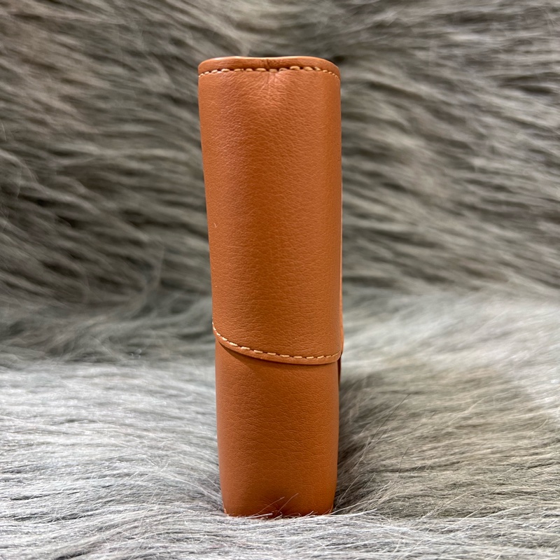 Loewe 焦糖色 咖啡色 Puzzle 短夾 皮夾 錢包 零錢包 中夾-2