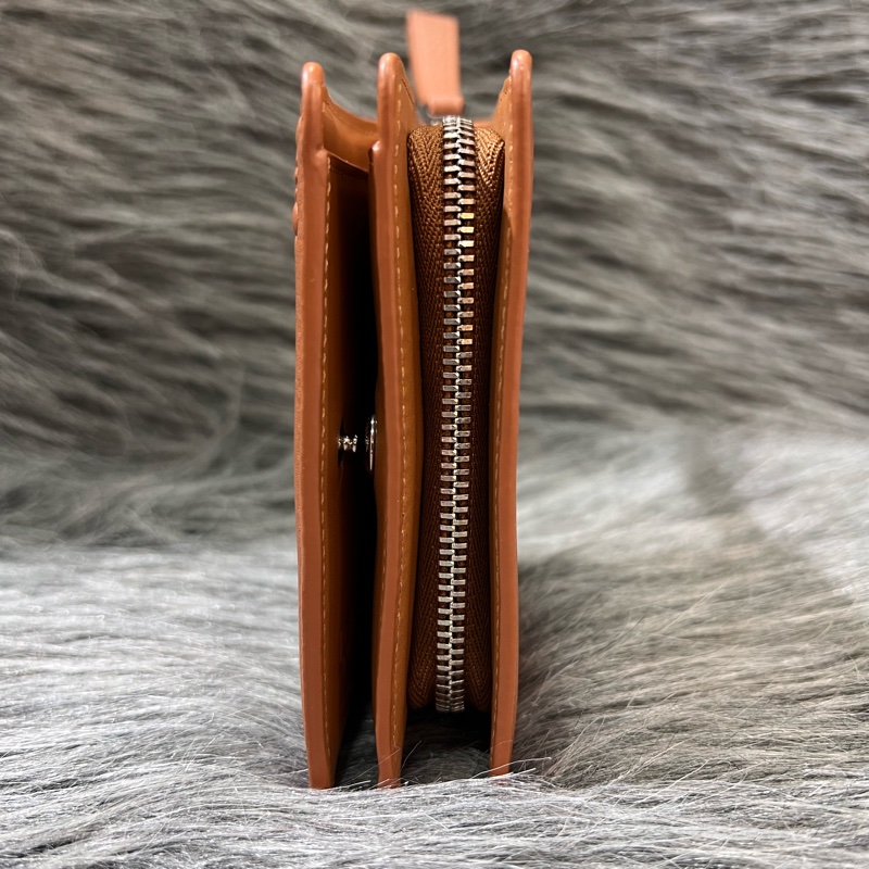 Loewe 焦糖色 咖啡色 Puzzle 短夾 皮夾 錢包 零錢包 中夾-3