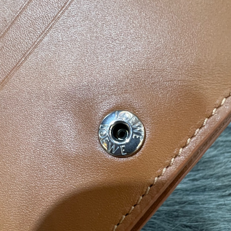 Loewe 焦糖色 咖啡色 Puzzle 短夾 皮夾 錢包 零錢包 中夾-9