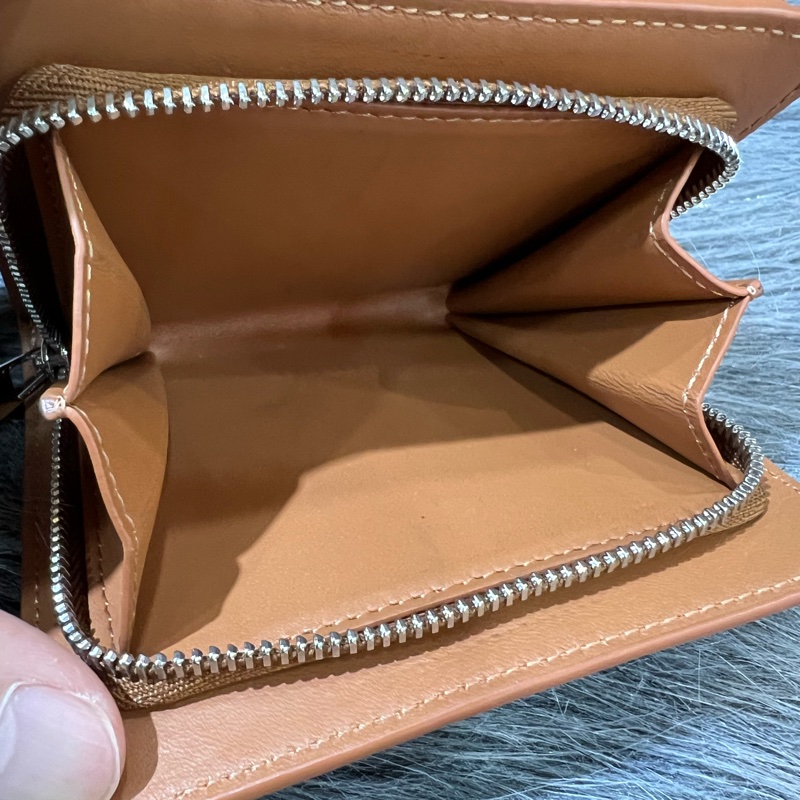 Loewe 焦糖色 咖啡色 Puzzle 短夾 皮夾 錢包 零錢包 中夾-11