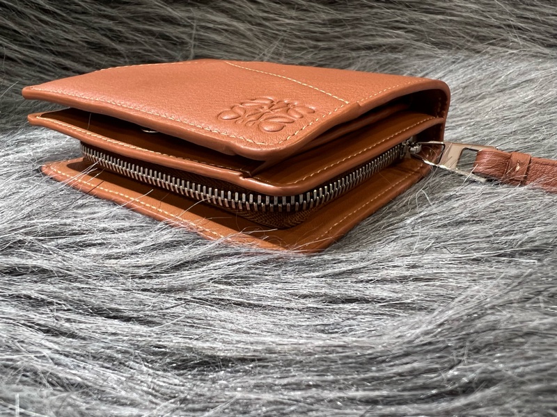 Loewe 焦糖色 咖啡色 Puzzle 短夾 皮夾 錢包 零錢包 中夾-16