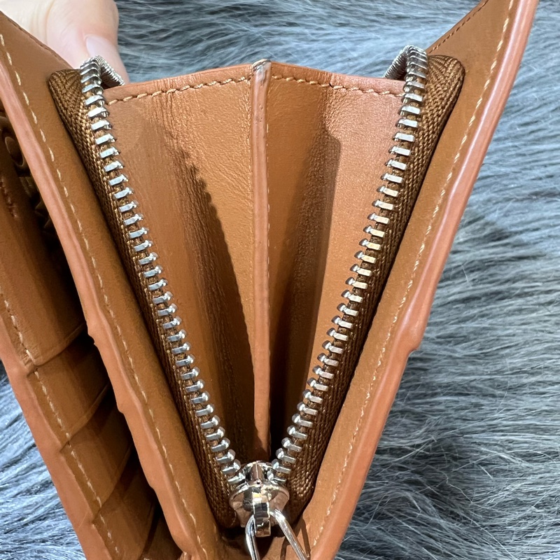 Loewe 焦糖色 咖啡色 Puzzle 短夾 皮夾 錢包 零錢包 中夾-17