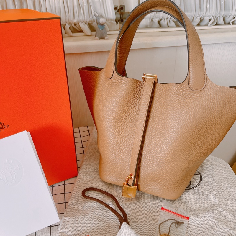 Hermes Picotin 18 菜籃子 (奶茶色)閒置品9.9成新-2