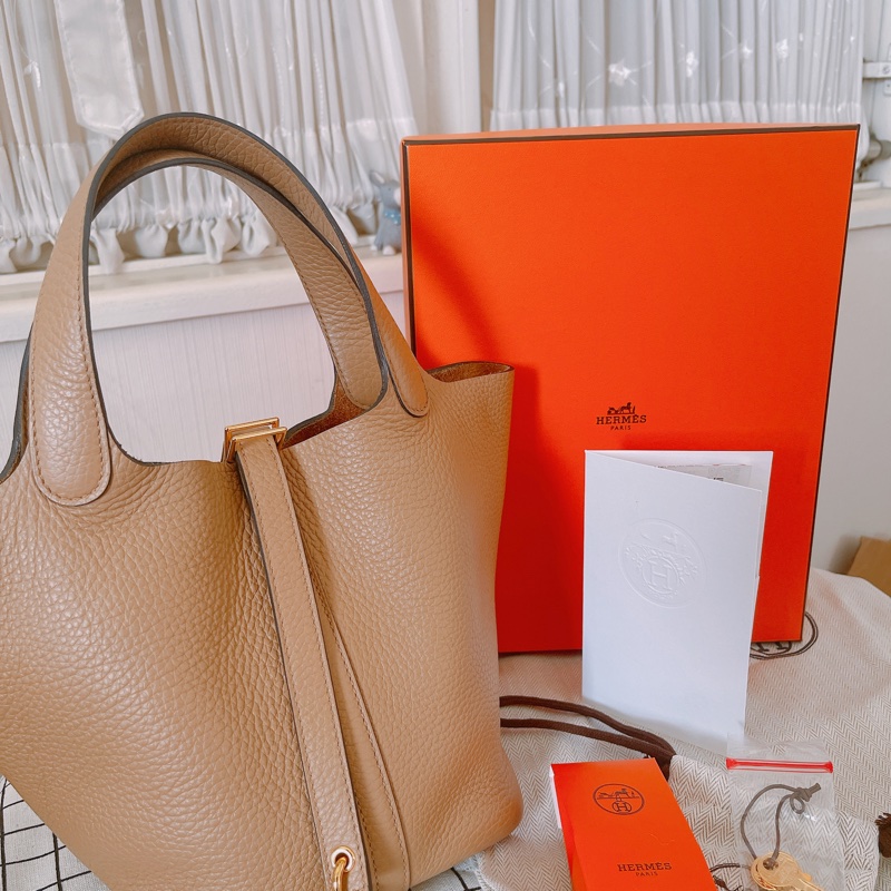 Hermes Picotin 18 菜籃子 (奶茶色)閒置品9.9成新-4