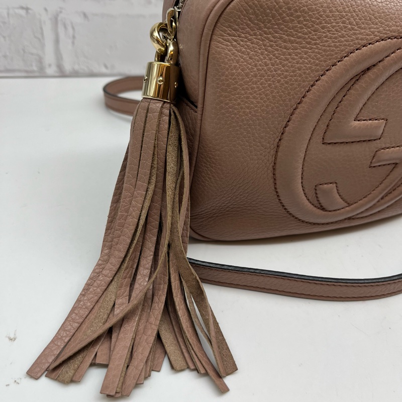 ❌售出❌ GUCCI 308364 SOHO藕粉色皮革相機包  古馳 精品斜側背包-3