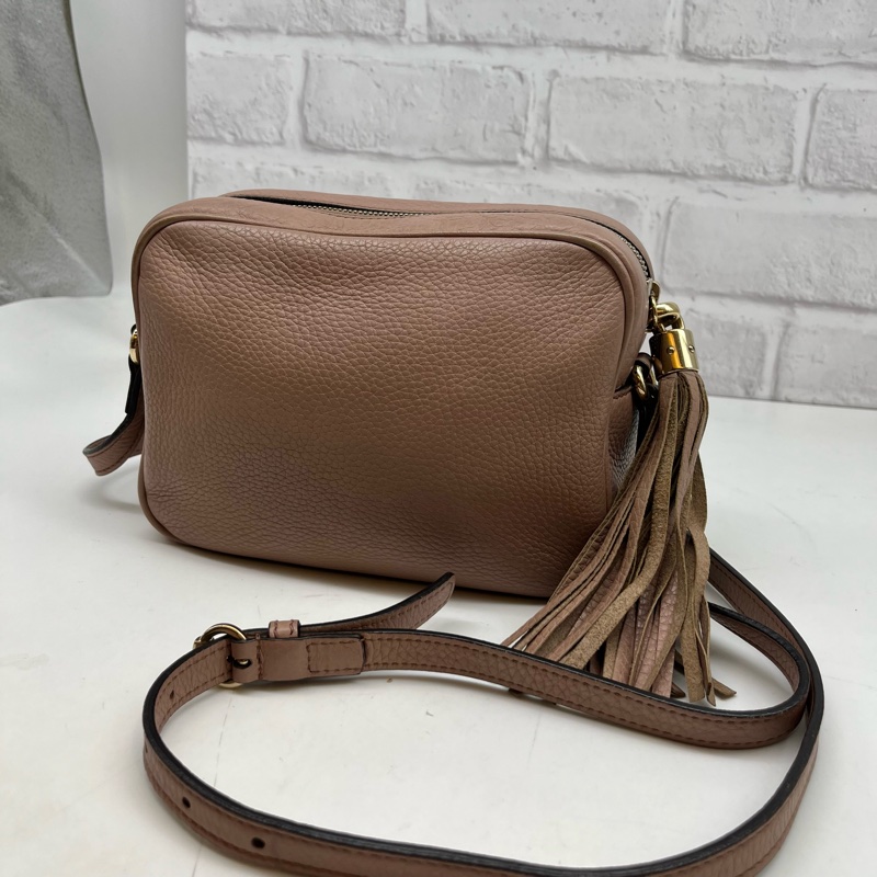 ❌售出❌ GUCCI 308364 SOHO藕粉色皮革相機包  古馳 精品斜側背包-8