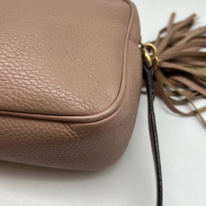 ❌售出❌ GUCCI 308364 SOHO藕粉色皮革相機包  古馳 精品斜側背包-13