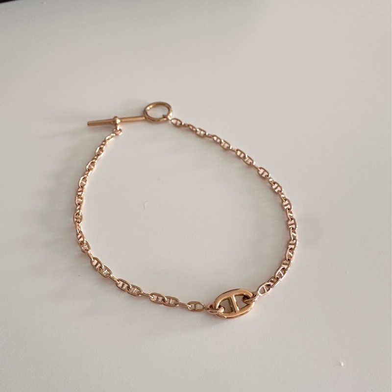 ❤️愛馬仕Hermes 豬鼻子手鍊 Farandole玫瑰金手鍊 TPM-18K 全新-3