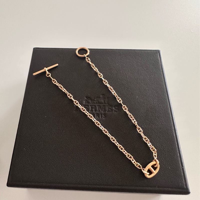 ❤️愛馬仕Hermes 豬鼻子手鍊 Farandole玫瑰金手鍊 TPM-18K 全新-5